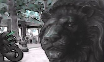 Puzzle Un lion dans la ville