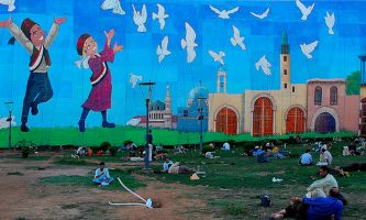 Puzzle Damas - mural colombes