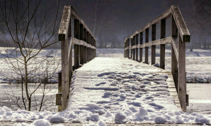Puzzle Pont de bois sous la neige
