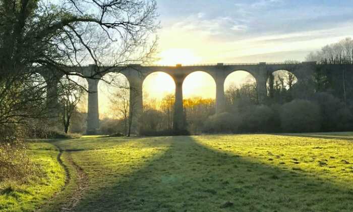 Puzzle Viaduc au coucher du soleil