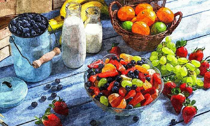 Puzzle Peinture salade de fruits
