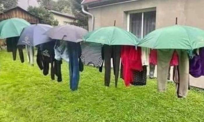 Puzzle drying in the rain