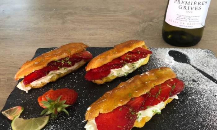 Puzzle éclair fraise & vin blanc