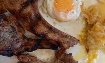 9376 | Plat - Côtelettes, œuf, pommes de terre