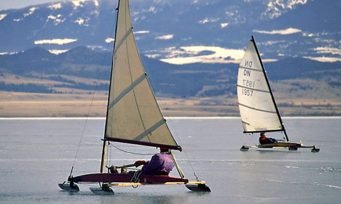Puzzle Char a voile sur glace