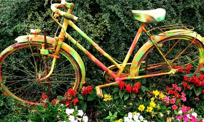 Puzzle vieux vélo en déco