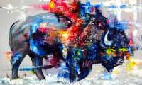 Puzzle un vieux bison artistique