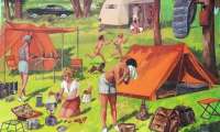 Puzzle Affiche scolaire  Le camping