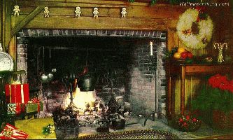 puzzle Noël auprès du feu, Rien de mieux que de passer Noël auprès d' un feu de cheminée