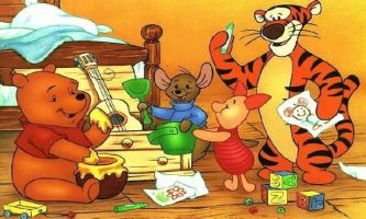 puzzle Winnie the Pooh 2, Winnie joue avec ses amis...