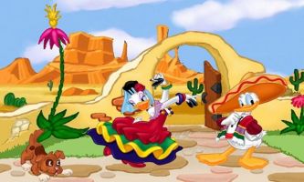 puzzle Donald au Mexique, Donald en chanteur de charme Mexicain...sans la voix, heureusement !