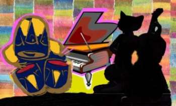 427 | Jam session - Quand le chat est à la contrebasse...le tam tam et le piano dansent !