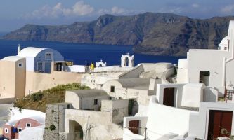 puzzle Ile - Santorini, On vit sur les toits aussi...à Santorini ! (Grèce)