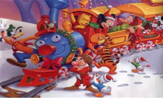 puzzle Le train Disney, Rejoignez-les dans le train disney, en route pour Noël !! 