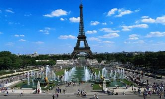 puzzle Trocadéro, L'esplanade du Trocadéro....et...la Tour Eiffel ... (à Paris FR)