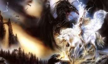 1050 | Licorne & Dragon - La licorne blanche contre le dragon noir, un mythe universel...