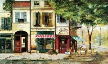 1013 | Café de Paris - Tableau de Fabrice de Villeneuve