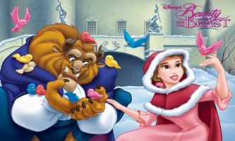puzzle La belle et la bête 2, Belle essayant de convaincre la bête de fêter Noel. Chose qui ne va pas être facile...