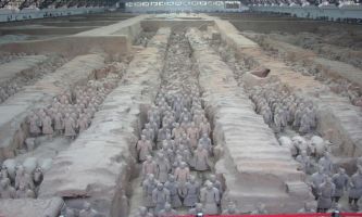puzzle Soldats chinois, Statues des soldats de l'armée de terre à Xian en Chine.