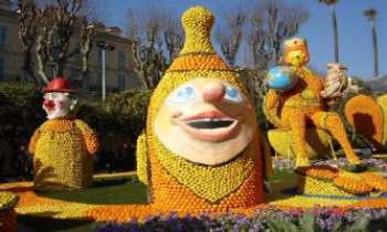 1291 | Fête des Citrons - 73ème édition de la "Fête des Citrons" de Menton (France). Ce festival se déroule en même temps que le Carnaval de Nice, ville toute proche. Son succès va grandissant, tout autant que le nombre de tonnes de citrons et oranges nécessaires à la confection des chars et des sujets à thème dans toute la ville.