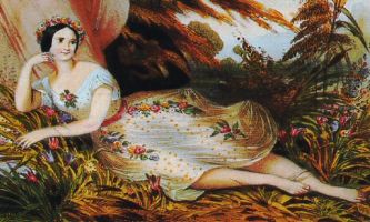 puzzle Taglioni - Sylphide, Maria Taglioni (1804-84) : ballerine italienne, née à Stockholm. Elle débuta à l'Opéra de Paris comme danseuse étoile sans grand succès, jusqu'à son rôle  dans La Sylphide : sa grâce éthérée, ses élévations prodigieuses...la révèlèrent au point que toutes les cours d'Europe et de Russie de l'époque se l'arrachèrent. Rois, princes, écrivains, poètes ...lui rendirent sans cesse hommage. Elle participa grandement à l'évolution de la technique et de l'art du ballet.
