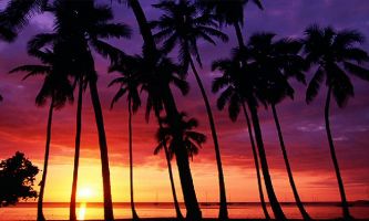 puzzle Ciel embrasé - Kapalua, Coucher de soleil sur Kapalua, à l'extrême nord de l'île Maui, non loin d'Hawaï. Un de ces paradis encore préservés qui font rêver. L'un des plus beaux golfs du monde s'y trouve aussi.