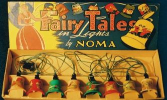 puzzle Noël d'antan, Les premières guirlandes électriques pour arbre de Noël. Un brin de nostalgie.