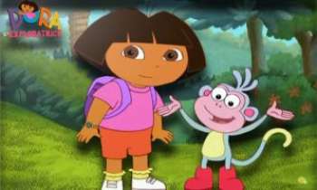 1826 | Dora Exploratrice - Dora l'Exploratrice, un animé pour la télévision, aussi en DVD - Coloriages aussi pour les petits. Dora ici avec Boots, entreprend de nombreuses actions, généralement ses bonnes intentions sont suivies de succès.