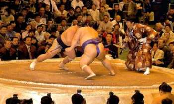 1852 | Sumo - Japon - Le Sumo au Japon : un des sports nationaux les plus prisés, et tout public. Les meilleurs représentants de cet art sont considérés comme des demi-dieux.