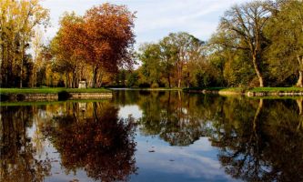puzzle Miroir sur l'étang, Toute la richesse des couleurs de l'automne magnifiée par ce calme et lumineux reflet sur l'étang.