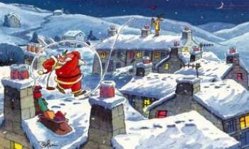 1970 | Père Noël malin - Le Père Noël joint l'utile à l'agréable : certes c'est un super job de distribuer des cadeaux...mais rien n'empêche de s'arrêter un moment pour aider l'équipe à reprendre son souffle...en s'amusant.