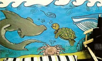 puzzle Dessin d'enfant, La mer et ses habitants, vus par un enfant - Bien des dessinateurs s'en réclameraient aisément !