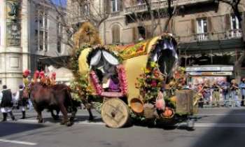 2055 | Char - Sardaigne - Char pour la procession annuelle de la Fête de Saint-Efisio, à Cagliari, en Sardaigne.