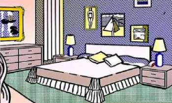 2120 | Roy Lichtenstein-Chambre - Une des "chambres" de la série de l'artiste américain Roy Lichtenstein. Il a marqué un tournant dans son époque, avec son faux style BD.