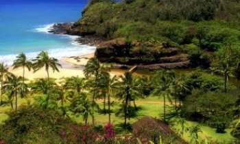 2203 | Ile de Kauai - L'ile de Kauai fait partie de l'Archipel Hawaîen. Elle recèle de splendides paysages tant maritimes que montagneux à l'intérieur de l'île. L'érosion y a créé de magnifiques sculptures naturelles souvent.
