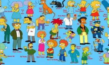 2347 | SIMPSONS - les personnages - Une partie des caractères du dessin animé "Les Simpsons" sont regroupés ici. Vous les reconnaîtrez sûrement.