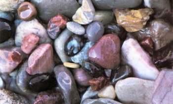 2390 | Textures de roches - Cette jolie collection de pierres et galets que l'on trouve au bord des rivières ou des plages est aussi un résumé de la géologie de notre planète Terre.