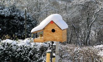 puzzle La maison des oiseaux, Dans le Morvan, où la neige ne manque pas en hiver, on n'oublie pas le bois pour offrir aux oiseaux aussi des abris chaleureux.