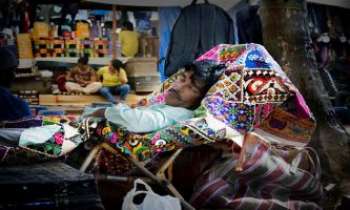 3122 | Bazar - India - Entouré de confortables tapisseries, un repos bien mérité, en
attendant l'ouverture de l'échoppe !
