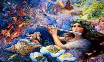 3216 | Joueuse de flûte - Une joueuse de flûte qui attire à elle tout ce qui vit sur terre ou
dans la mer. Nul doute qu'elle saura vous séduire aussi.