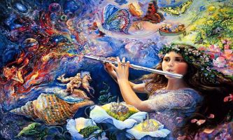 puzzle Joueuse de flûte, Une joueuse de flûte qui attire à elle tout ce qui vit sur terre ou
dans la mer. Nul doute qu'elle saura vous séduire aussi.