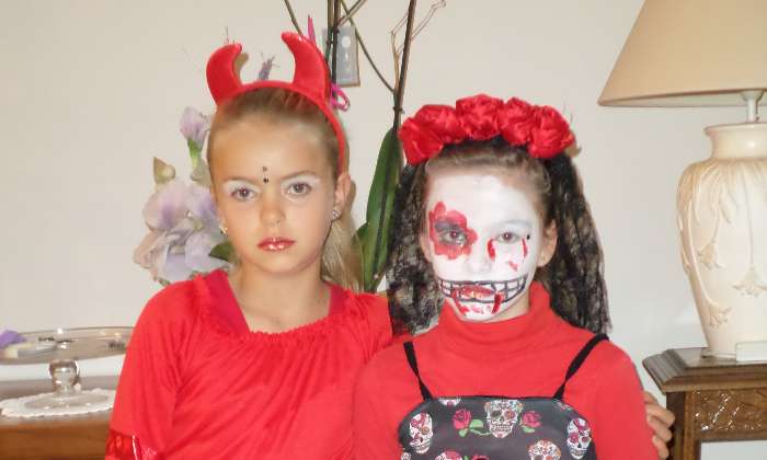 puzzle Halloween, mes deux petites filles fêtant Halloween