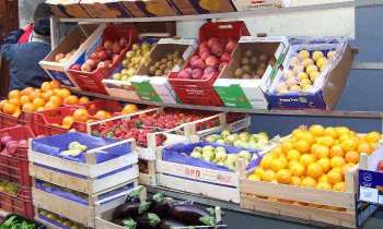 5713 | Les fruits - Etalage de fruits dans les Pouilles (Italie)