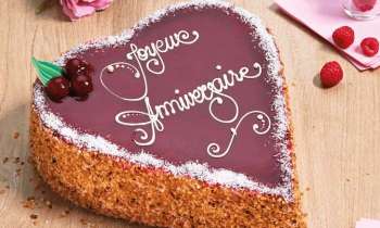 5945 | bon anniversaire - gâteau en forme de coeur