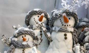 7380 | Bonhommes de neige - Une famille de bonhommes de neige en ouate, filmés dans un hôtel à La Haye...trop mignon, le quatrième est trop timide, il se cache...