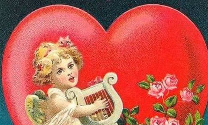 puzzle Une aubade pour la St Valentin, Une carte ancienne pour illustrer la Fête des Amoureux