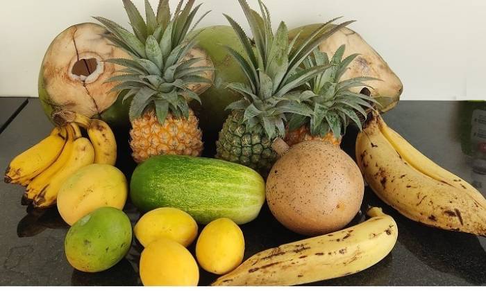 puzzle fruits tropicaux, nature morte aux fruits tropicaux