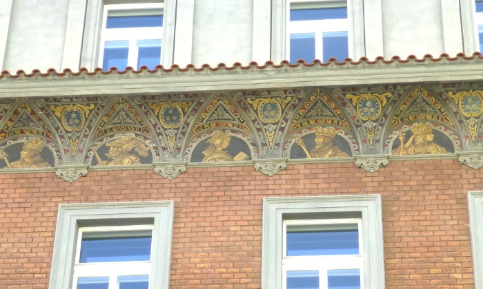 puzzle fresque sur façade, fresque sur une façade à Praque (Tchéquie)