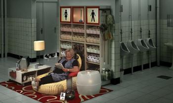 Puzzle une madame pipi heureuse - catégorie Divers & Curiosités, puzzle gratuit en ligne