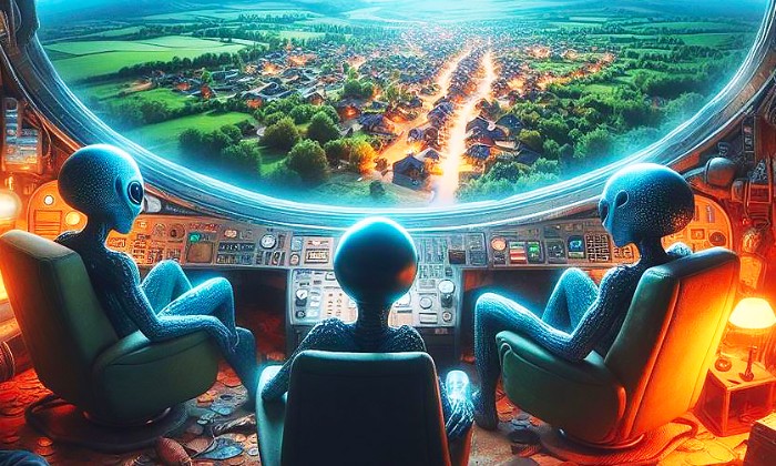 Puzzle gratuit Ils nous observent dans la catégorie Espace & Science-fiction jouable de 24 à 120 pièces.